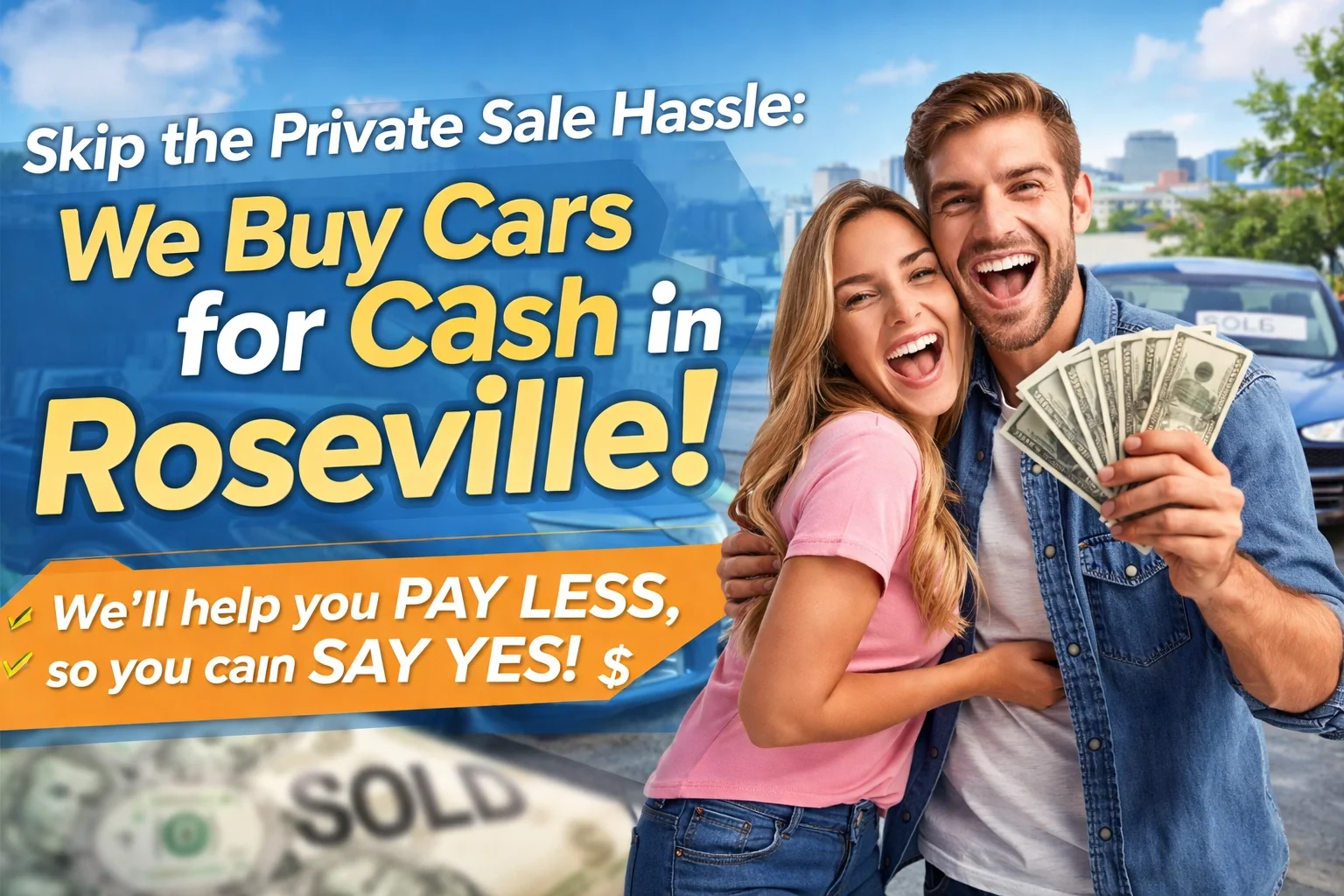 [HERO] Skip the Private Sale Hassle: We Buy Cars for Cash in Roseville!