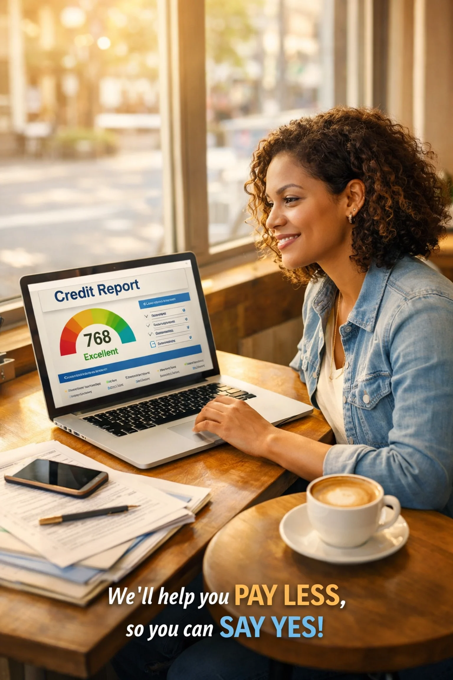 First-time buyer reviewing credit report for bad credit auto loan approval in Sacramento