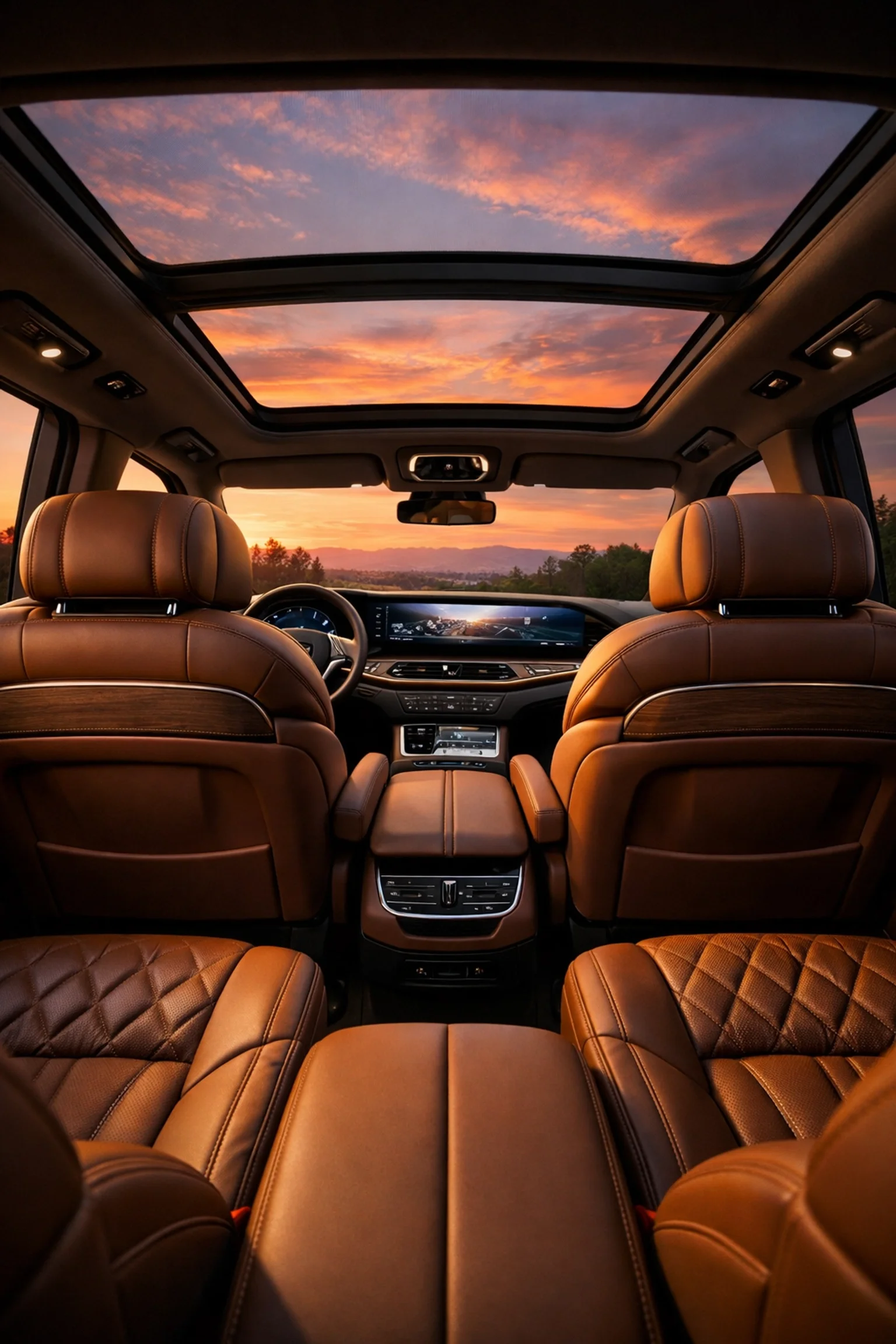 Luxury interior of the 2027 Kia Telluride with leather seats at a Sacramento Kia dealer.