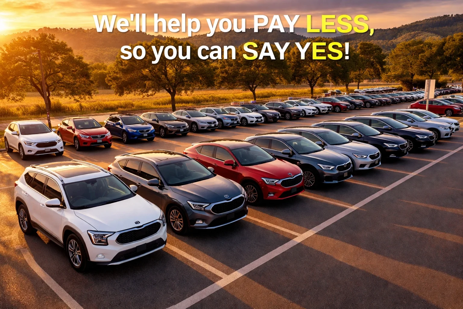 Selection of new Kia SUVs and sedans available at a Kia dealer near Sacramento, CA