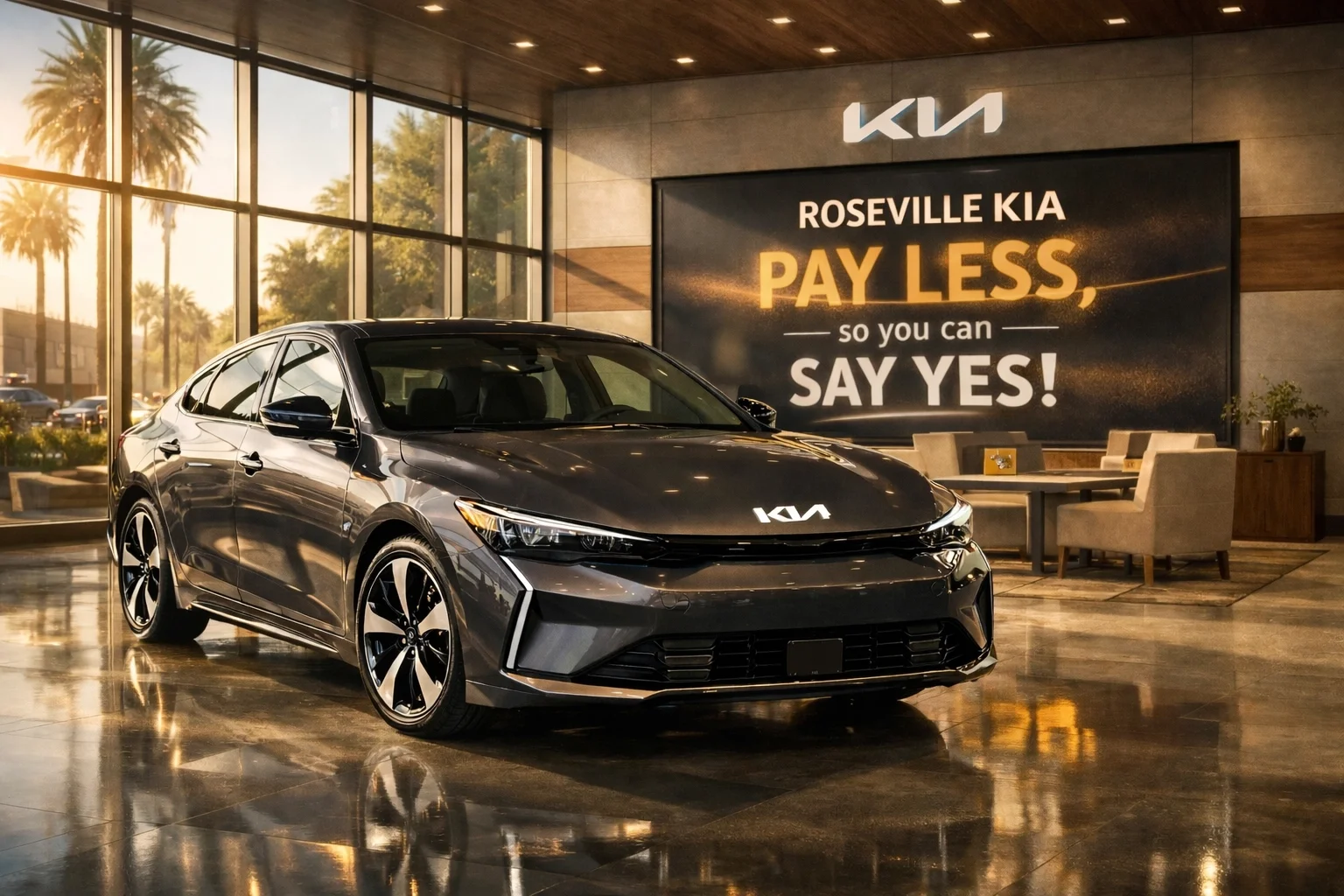 New 2026 Kia K4 inside the Roseville Kia showroom, your premier Kia dealer Sacramento.